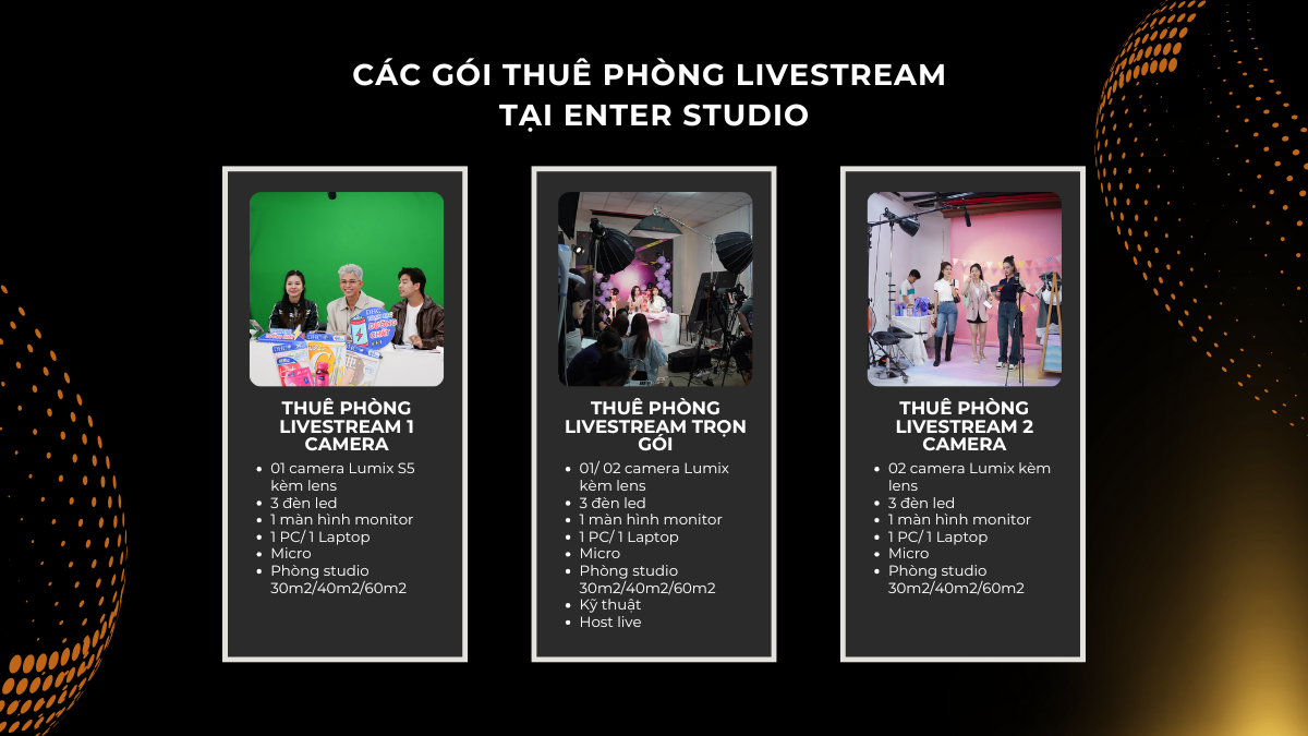 Các gói thuê phòng livestream tại Enter Studio