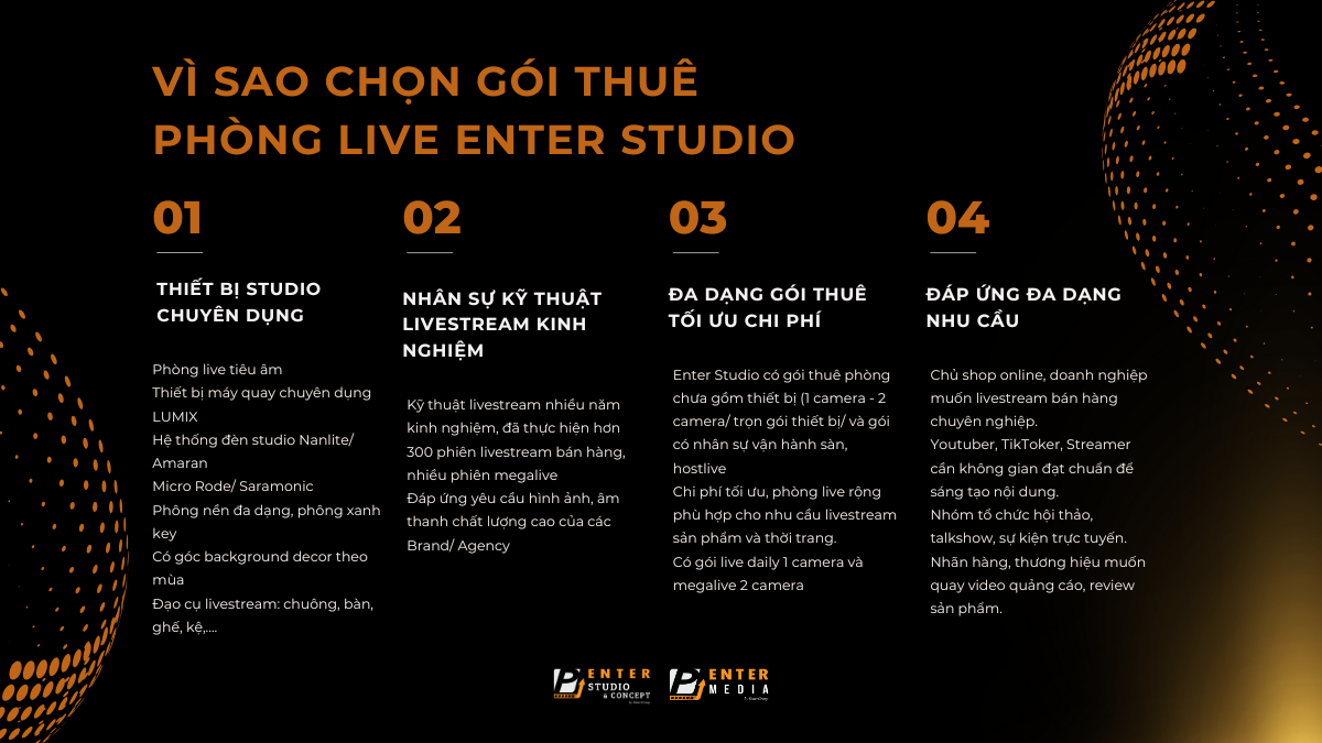 Vì sao chọn gói thuê phòng livestream tại Enter Studio